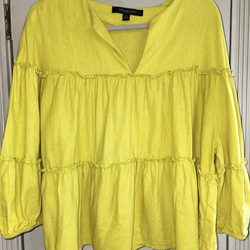 Yellow Ruffled Women's Top - Picture 9 of 10